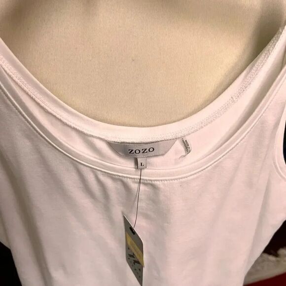 NWT ZOZO Large White Tank Top #YC15 - Picture 5 of 6